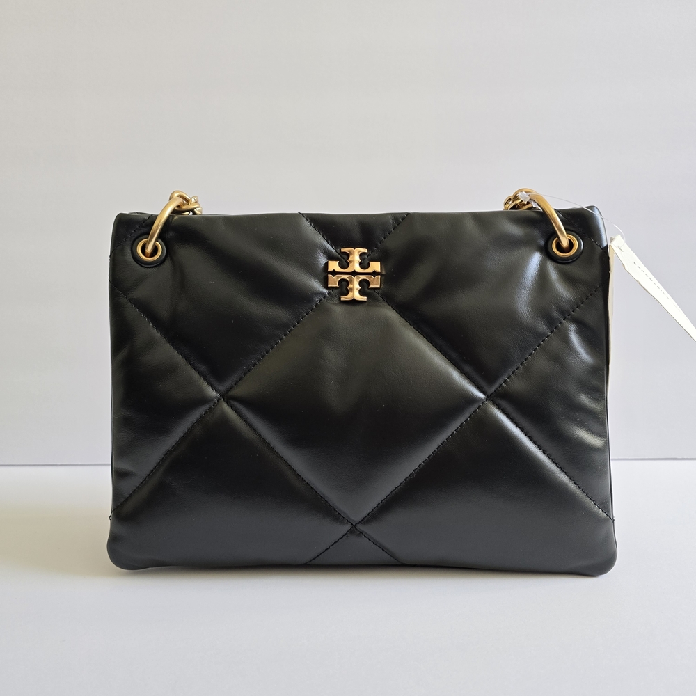Tory Burch Small Kira Diamond Leather Crossbody Bag Black - Picture 2 of 10